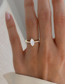 Cora Marquise Cathedral Pavé Solitaire Lab Grown Diamond Ring