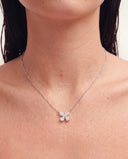 Alya Stone Posy Butterfly Diamond Necklace in solid gold — detail view