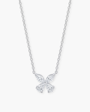 Alya Stone Posy Butterfly Diamond Necklace, a solid gold butterfly pendant with a lab-grown diamond