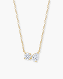 Alya Stone Romy Toi et Moi Necklace, two lab-grown diamonds set side by side in solid gold