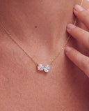 Alya Stone Romy Toi et Moi diamond necklace in solid gold — detail view
