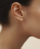 ROUND DIAMOND FLAT BACK STUD EARRING