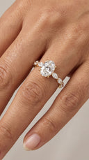 Vera Oval Half-Coverage Side Stone Diamond Ring